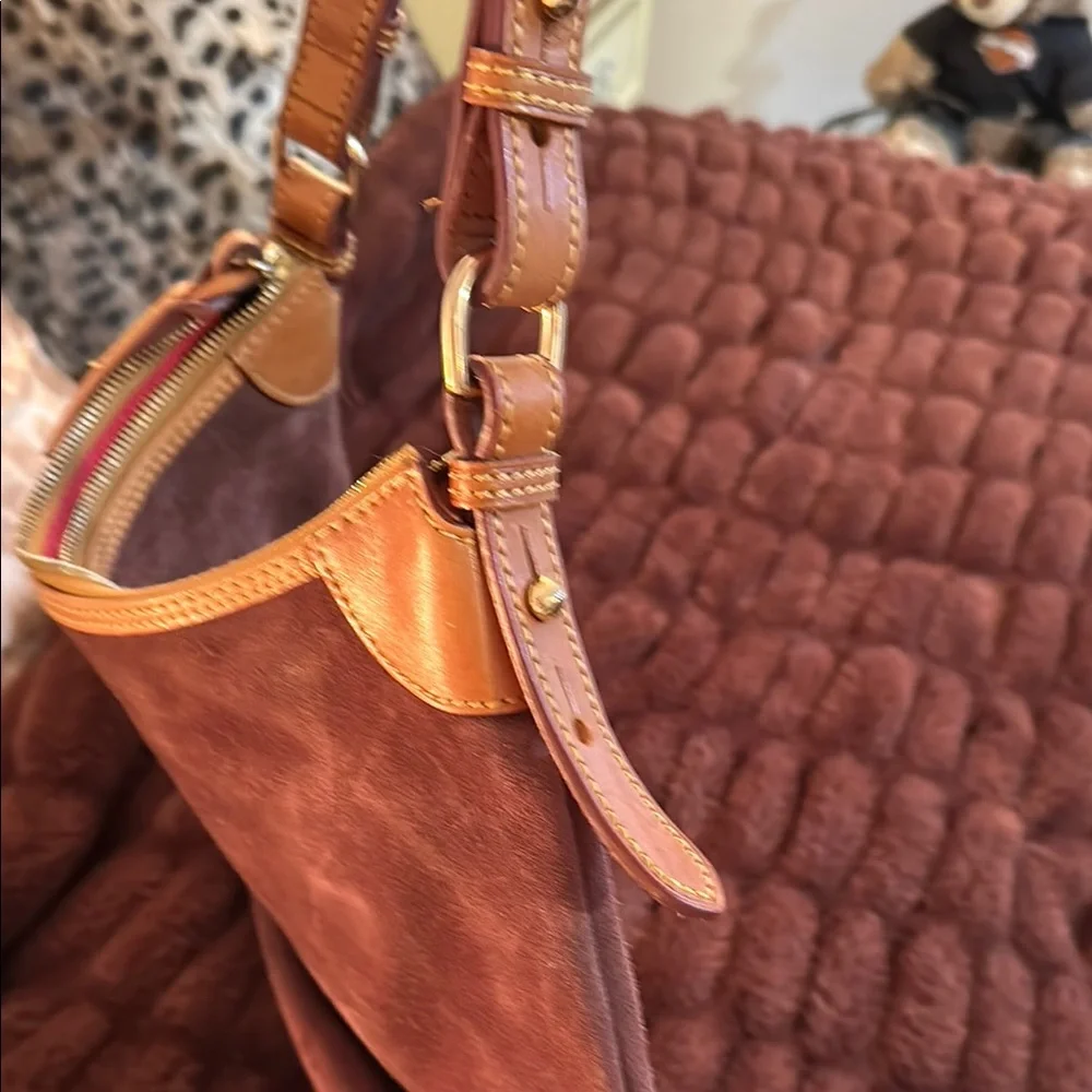 Dooney & Bourke Brown Suede Women's Bag - Picture 4 of 8
